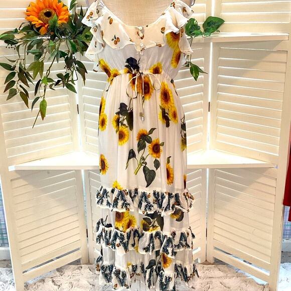 GUADALUPE NEW MEGAN SUNFLOWER DRESS SIZE MED 1225 - Picture 1 of 7